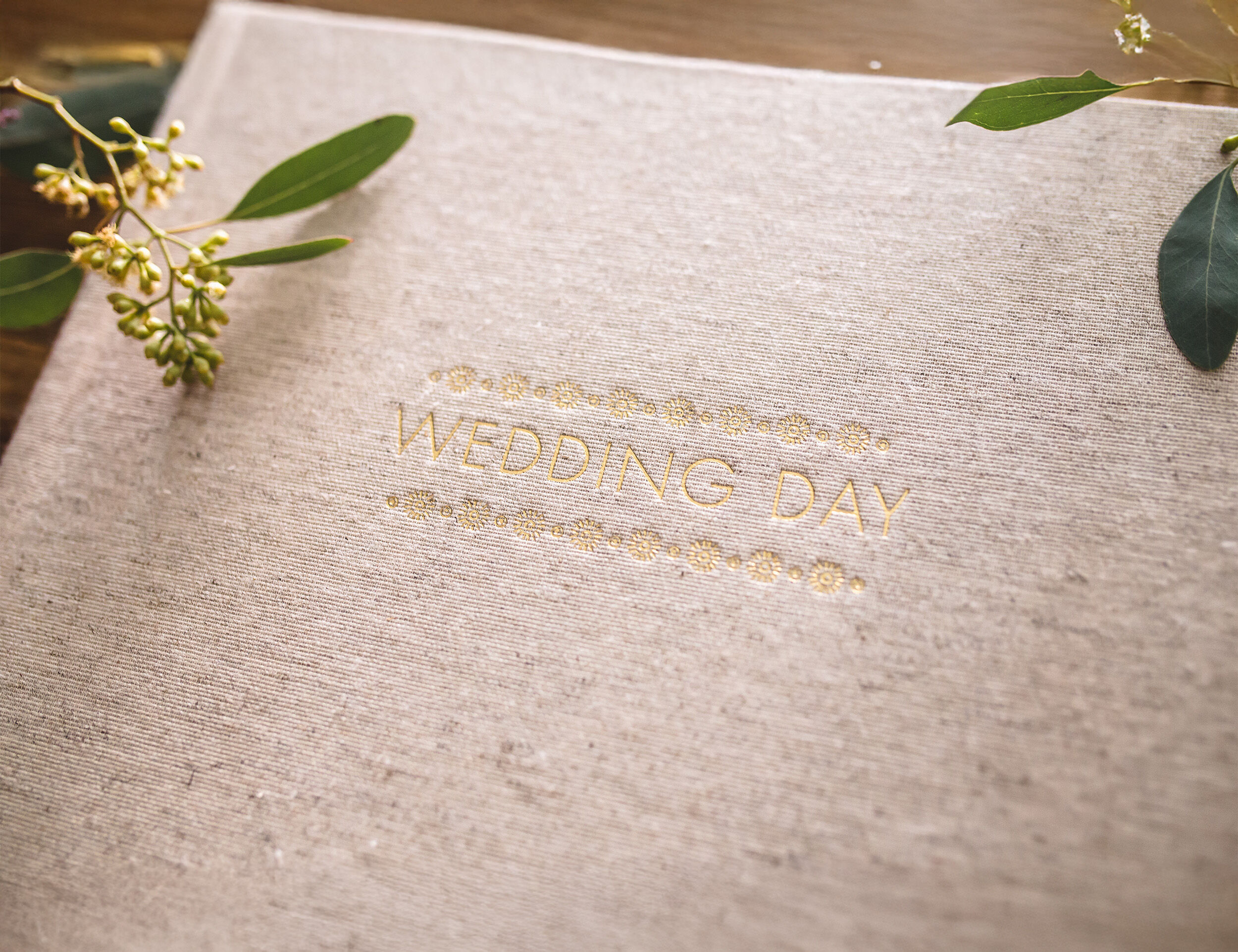 A creative wedding day photo album